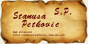 Stanuša Petković vizit kartica